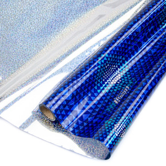 Metallized film 70cm x 10m "Kaleidoscope" on blue