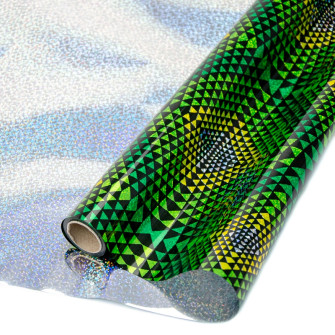 Metallized film 70cm x 10m "Kaleidoscope" on green