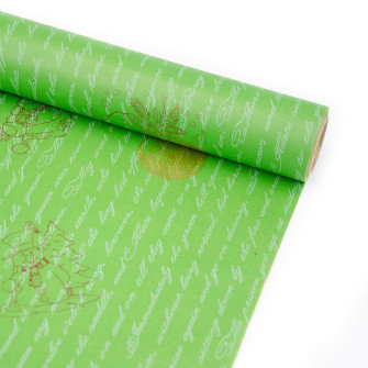 New Year's Kraft paper 70 cm x 8 yards "Leaf" green