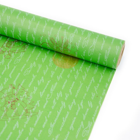 New Year's Kraft paper 70 cm x 8 yards "Leaf" green