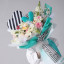 Пленка матовая в листах 58 х 58см Омбре с шимером Tiffany blue