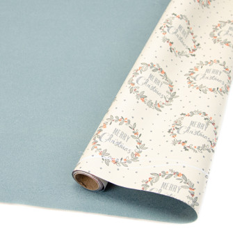 Kraft paper bilateral New Year's 70 cm x 8 m "Merry Christmas vintage"