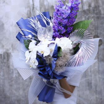 Пленка матовая в листах "Полоски Light" blue