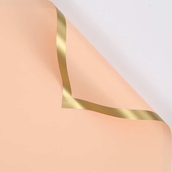 Matte film in sheets with a gold border Peach
