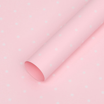 Matte film in sheets "Polka" Light Pink
