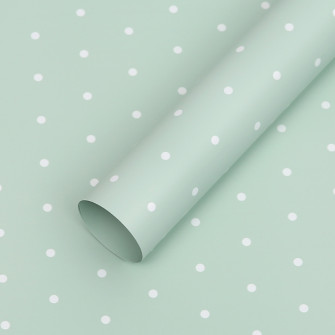 Matte film in sheets "Polka" Pastel Green