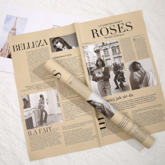 Пленка матовая в листах "Газета Roses" Buff