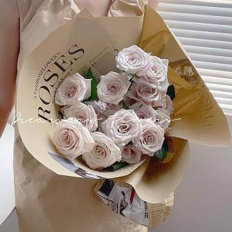 Пленка матовая в листах "Газета Roses" Buff