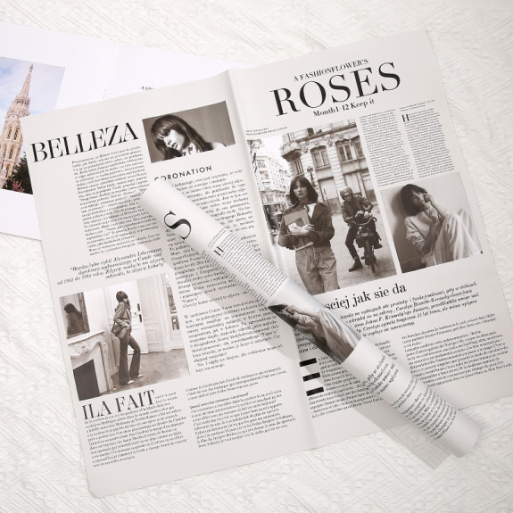 Пленка матовая в листах "Газета Roses" Grey