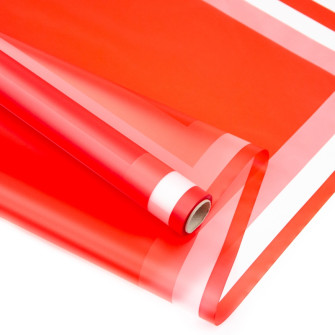 Matte film in a roll 60 cm x 9 yards "Pearl border" Red