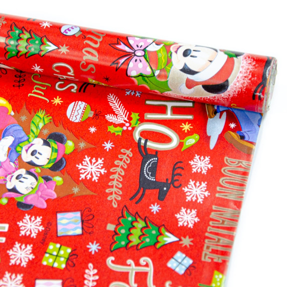 New Year's chalked paper 70 cm x 8 yards "Mickey Mouse Merry Christmas"
