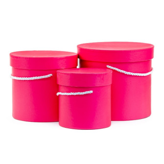 Set of 3 flower tubes 1018-6 Raspberry