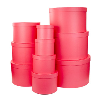 A set of round boxes of 10 pcs   Raspberry