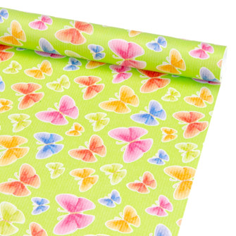 Chalked paper 70cm x 400cm "Butterflies on green"