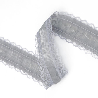 Lace ribbon 4 cm x 10 yards 04 Lt Grey