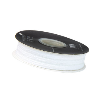 Checkered satin ribbon 2.5 cm x 10 yards 01 White