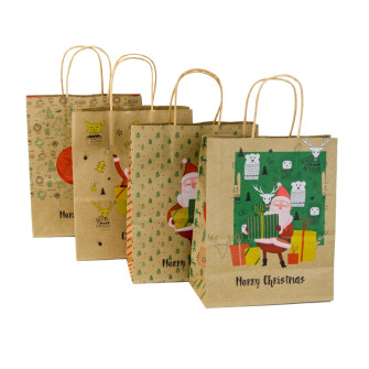 Paper package 16 x 22 x 8 cm "Santa on Kraft"