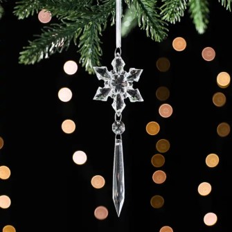 Acrylic decorative Christmas tree toy, small snowflake pendant