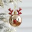 Plastic decorative Christmas tree toy round, golden deer