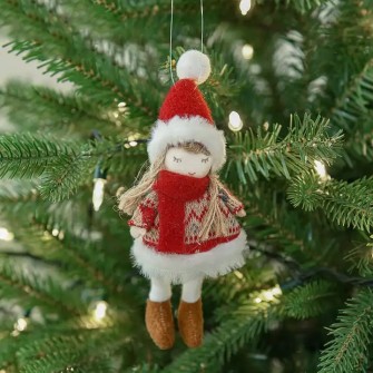 Plush decorative Christmas tree toy, girl