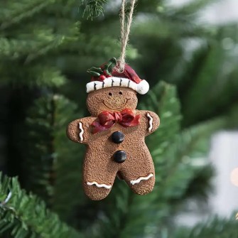 Resin decorative Christmas tree toy, gingerbread man