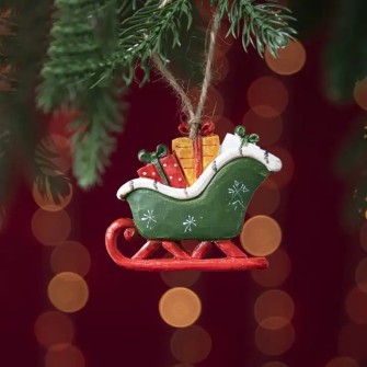 Resin decorative Christmas tree toy, sled