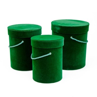 A set of velvet tubes Dark green