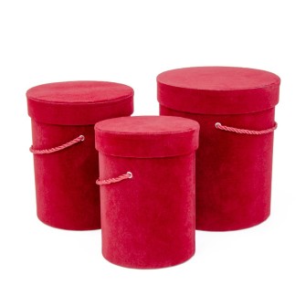 A set of velvet tubes Burgundy
