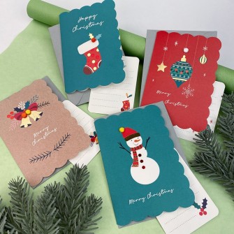 Greeting New Year's card with an envelope "Stockings"