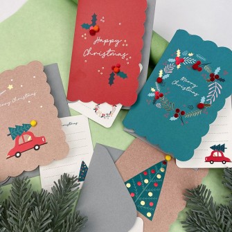 Greeting New Year's card with an envelope "Stockings"
