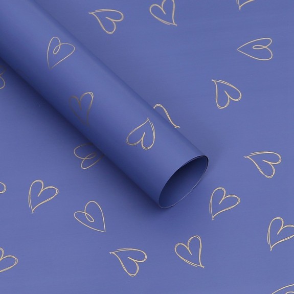 Пленка матовая "Сердечка" Dark blue