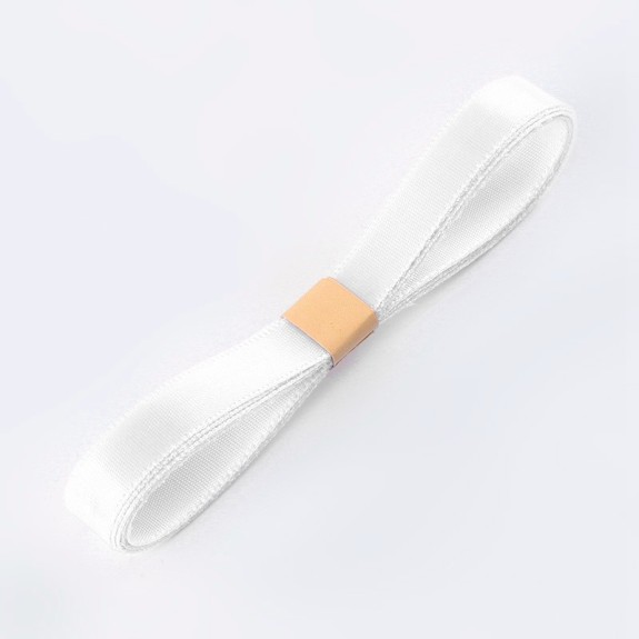Стрічка атласна 10мм х 45ярд 01 White