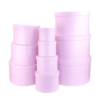 A set of round boxes of 10 pcs Soft lilac