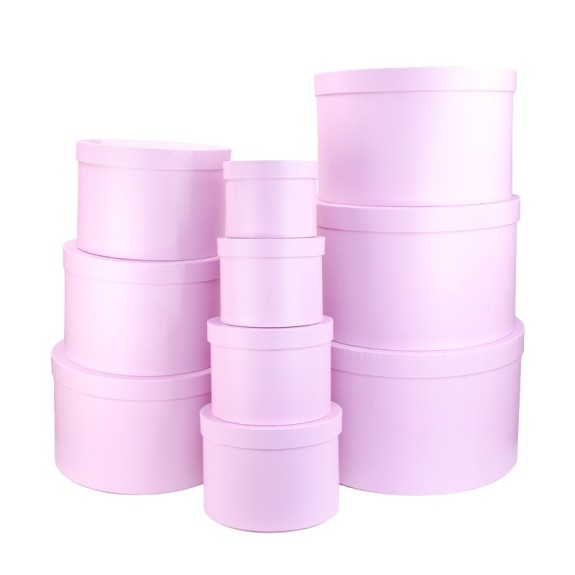 A set of round boxes of 10 pcs Soft lilac