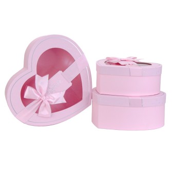 Pink Heart Gift Box Set of 3
