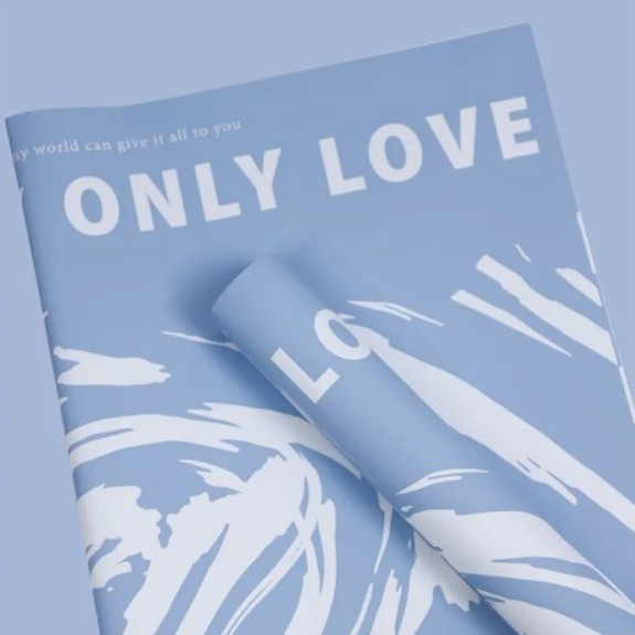 Matte film in letters "Only Love" Lt Pink