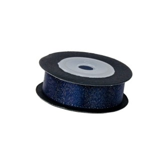 Satin ribbon with shimmer 15mm x 5 yards Dark Blue
