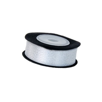 Satin ribbon with shimmer 15mm x 5 yards Silver