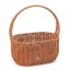 The basket is oval brown