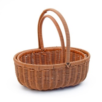 A set of oval brown baskets with 2 pcs