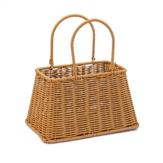 The rectangular basket is natural