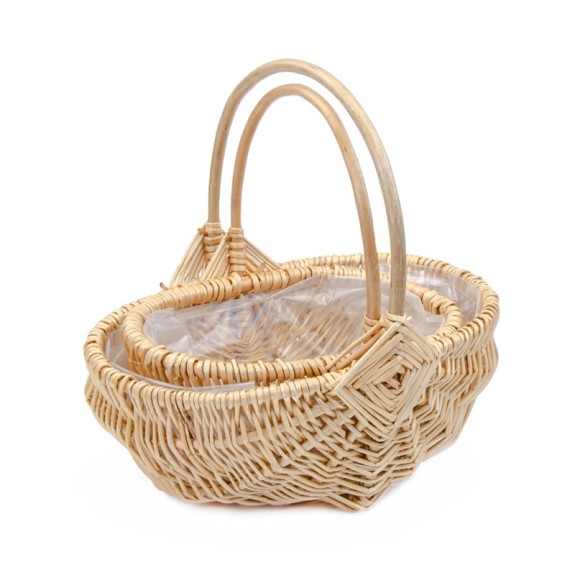 A set of oval natural baskets "Cradles" of 2 pcs