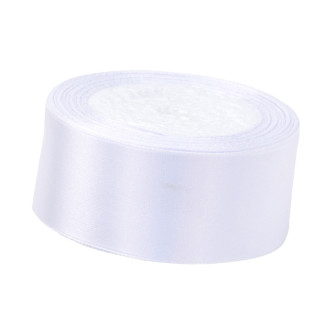 Satin ribbon 3,8cm x 25 yards White