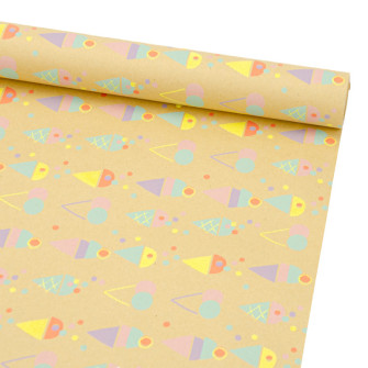 Kraft paper 70 cm x 7 m "Multi-colored ice cream"