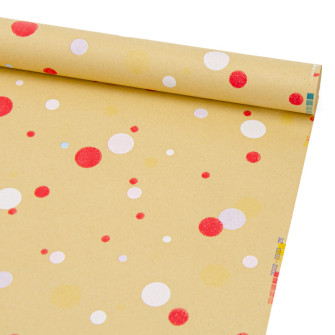 Бумага Крафт 70см х 7м "Красные и белые горохи"