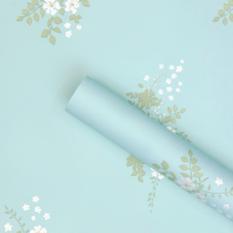 The film is matte in "Spring Flower" Light Blue sheets