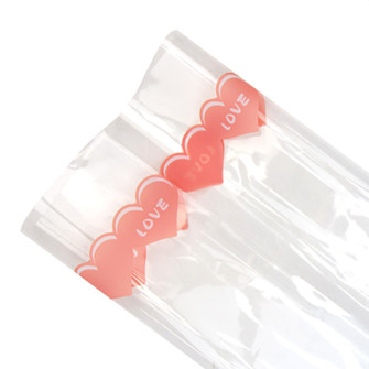 The film is transparent in the letters "Love" Red