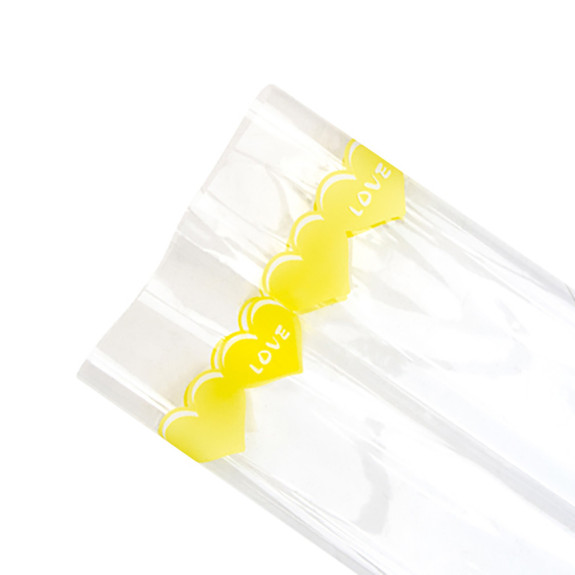 Пленка прозрачная в листах "Love" Yellow