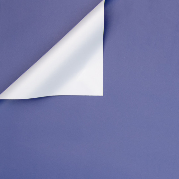 The film is matte in sheets, double-sided Blue + White