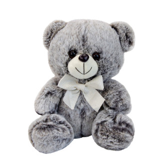Polyester toy Oliver Bear with a bow Gray